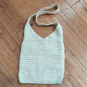 Charter Club Elegant Cream Crochet Macrame Shoulder Bag